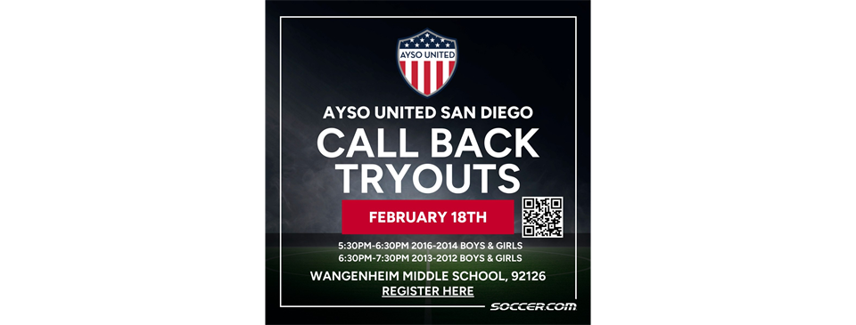 AYSO United Tryouts Feb 18th